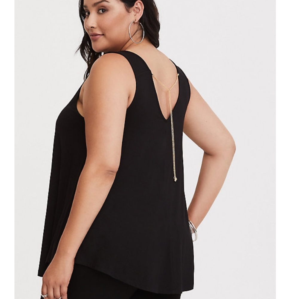 Torrid Black Tank Top w Gold Chain